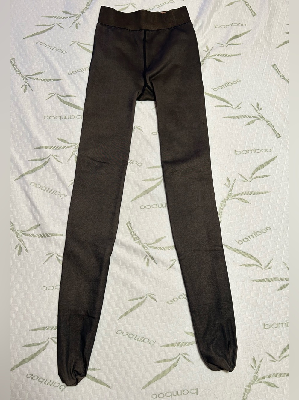 Women’s High-Waist Stretch Fleece-Lined Thermal Black Tights Sz US M-L